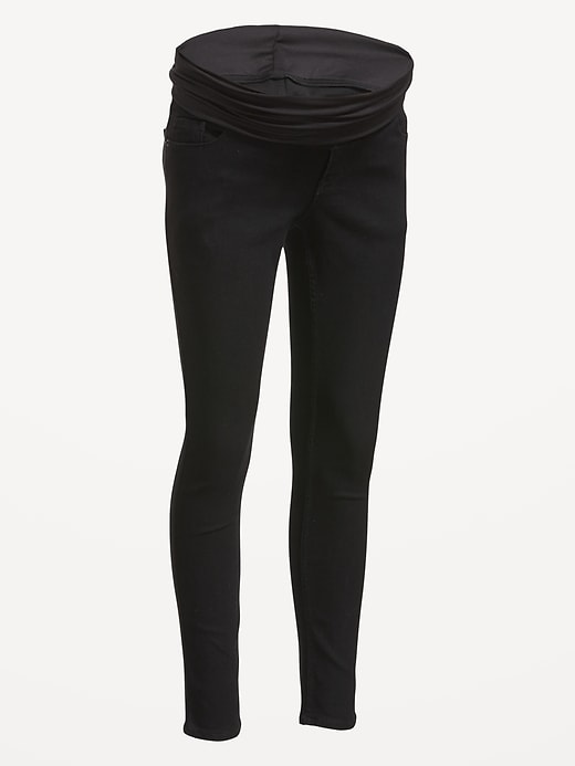 Image number 4 showing, Maternity Rollover-Waist 360° Stretch Super-Skinny Jeans