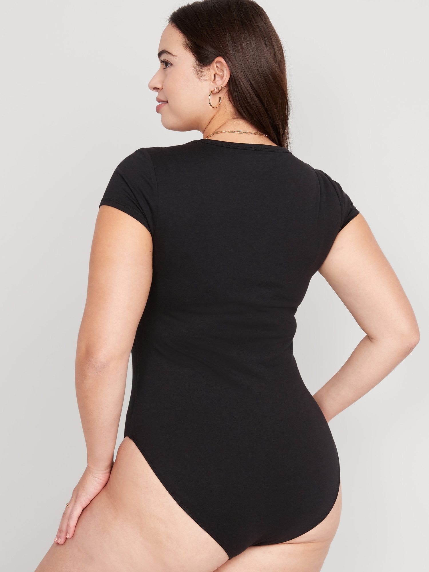 Short-Sleeve Scoop-Neck Bodysuit for Women