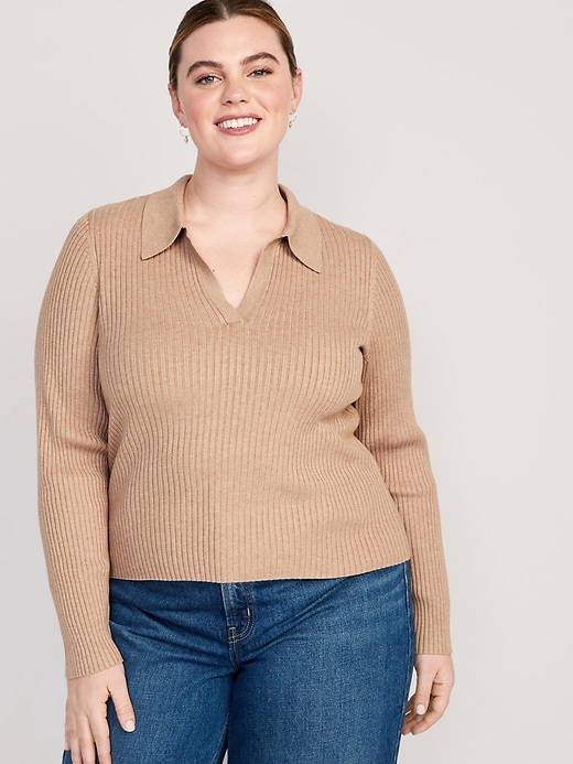Image number 6 showing, Rib-Knit Collared Sweater