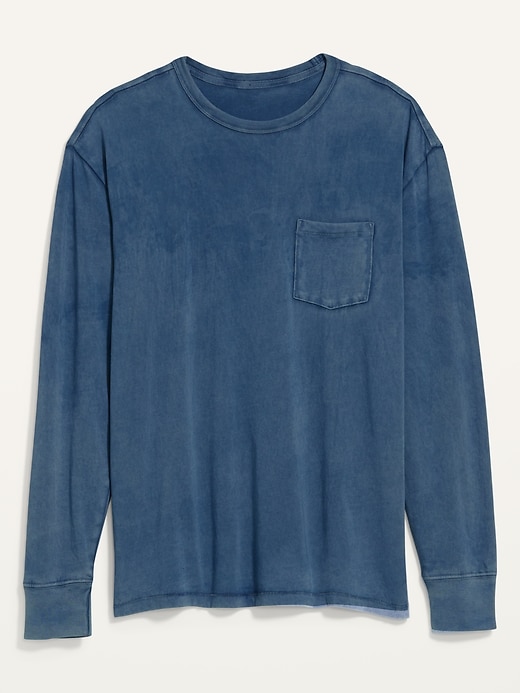 NWT: Old Navy Men's Vintage Garment-Dyed Long-Sleeve T-Shirt, Blue, Size L
