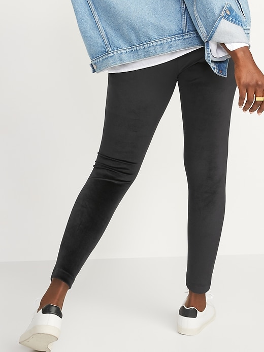Image number 2 showing, High-Waisted Velour Ankle Leggings For Women