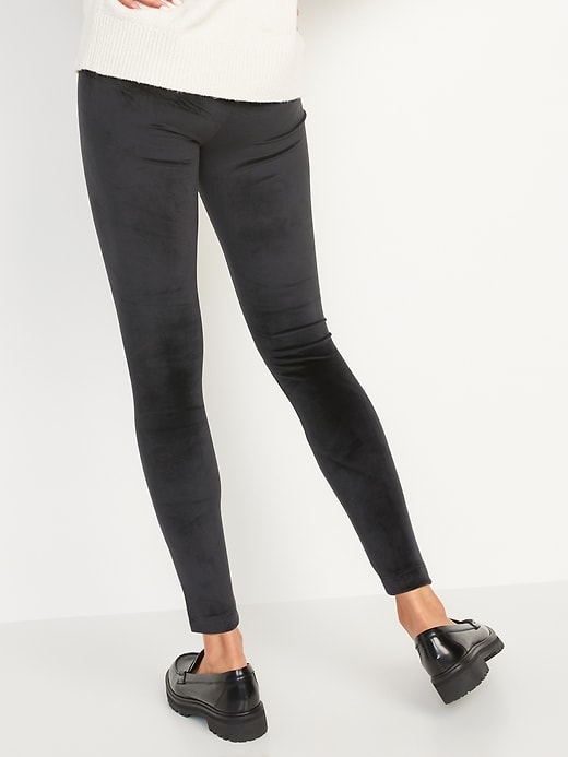 Image number 5 showing, High-Waisted Velour Ankle Leggings For Women