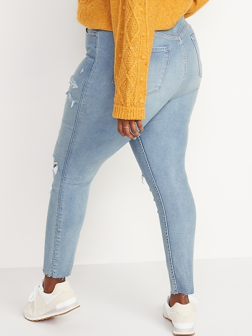 Image number 8 showing, Higher High-Waisted Rockstar 360° Stretch Super-Skinny Ripped Jeans