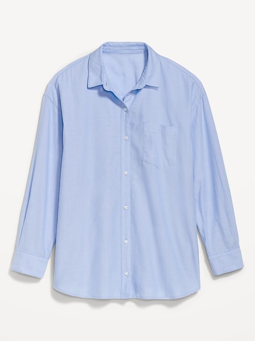 Image number 4 showing, Oversized Button-Down Boyfriend Shirt