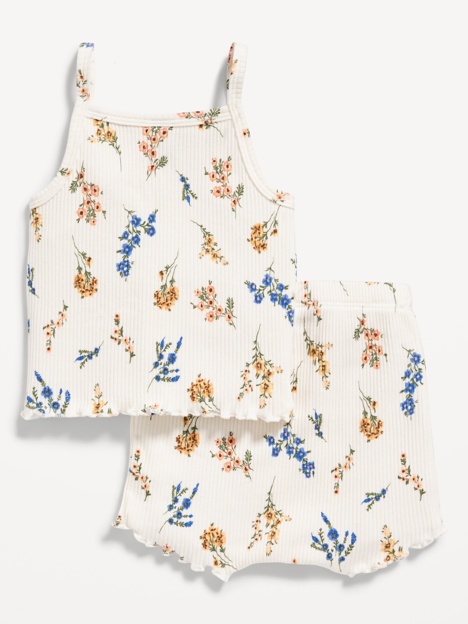 Printed RibKnit LettuceEdge Cami & Shorts Set for Baby Old Navy