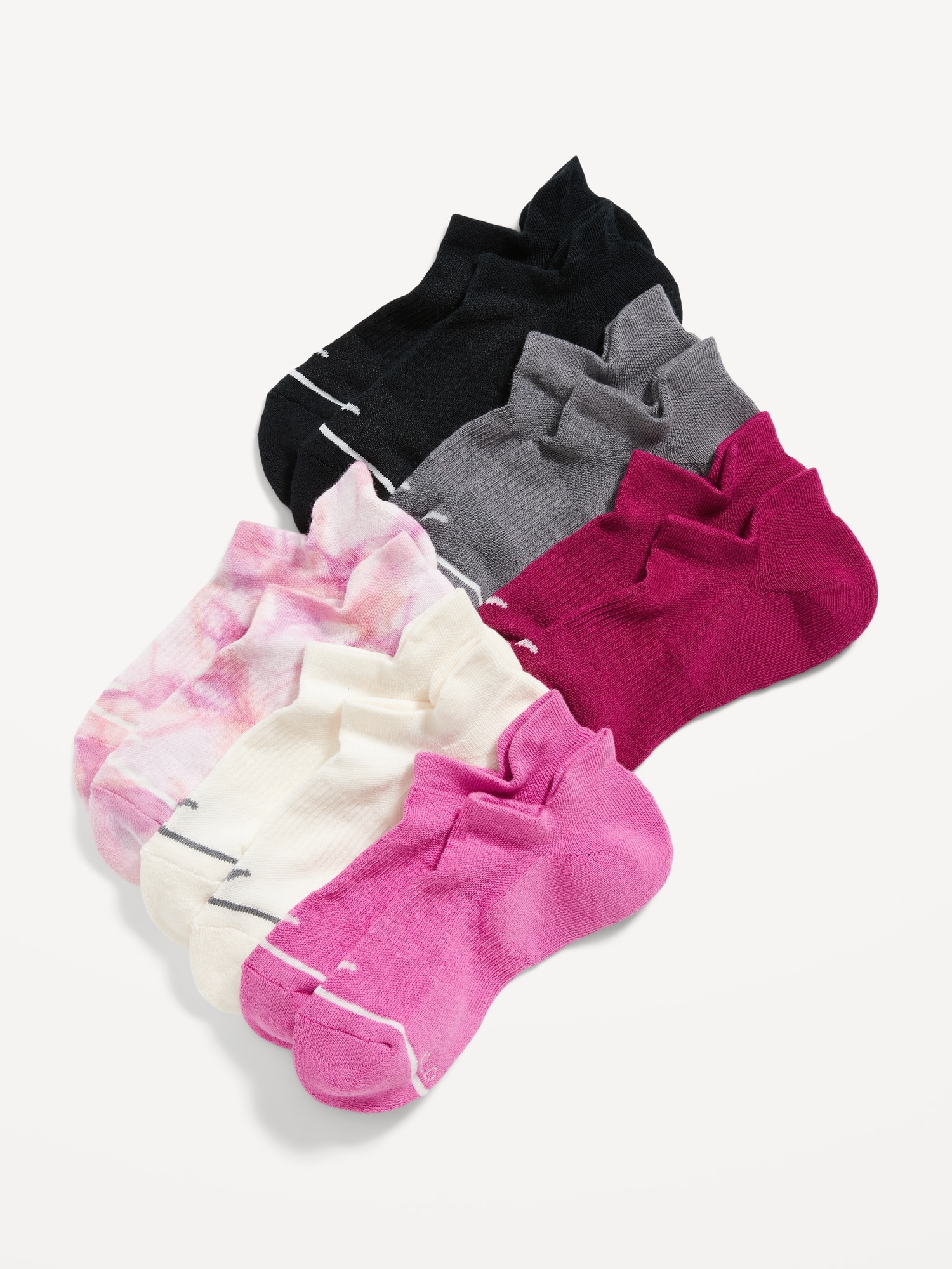 Old Navy Performance Ankle Socks 6-Pack for Women pink. 1