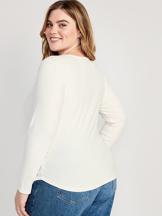 Image number 8 showing, Luxe Crop Rib-Knit Shirred Top