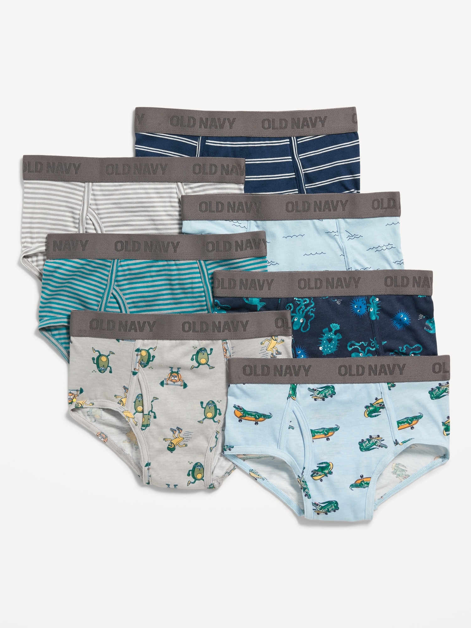 Old Navy Printed Brief Underwear 7-Pack for Boys blue. 1