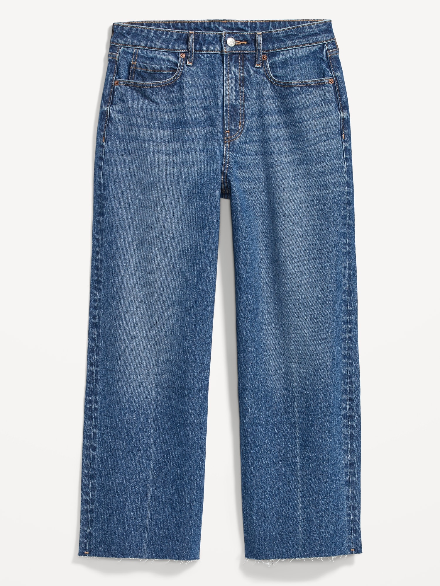 Extra High-Waisted Cropped Cut-Off Wide-Leg Jeans | Old Navy