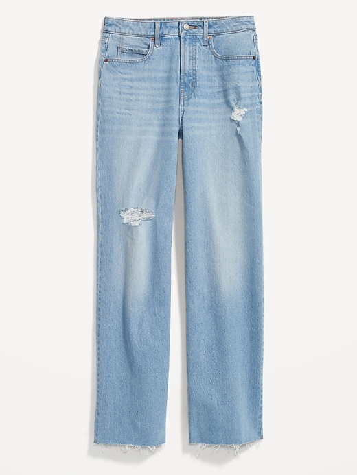 Image number 3 showing, Extra High-Waisted Cut-Off Wide-Leg Jeans