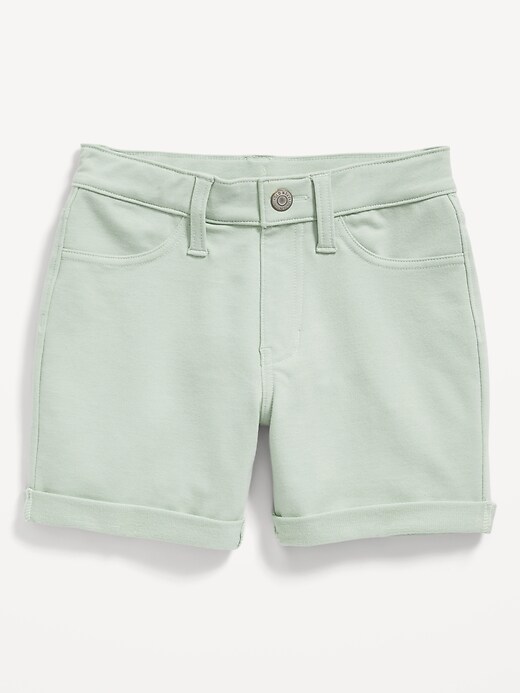 View large product image 1 of 1. French Terry Rolled-Cuff Midi Shorts for Girls