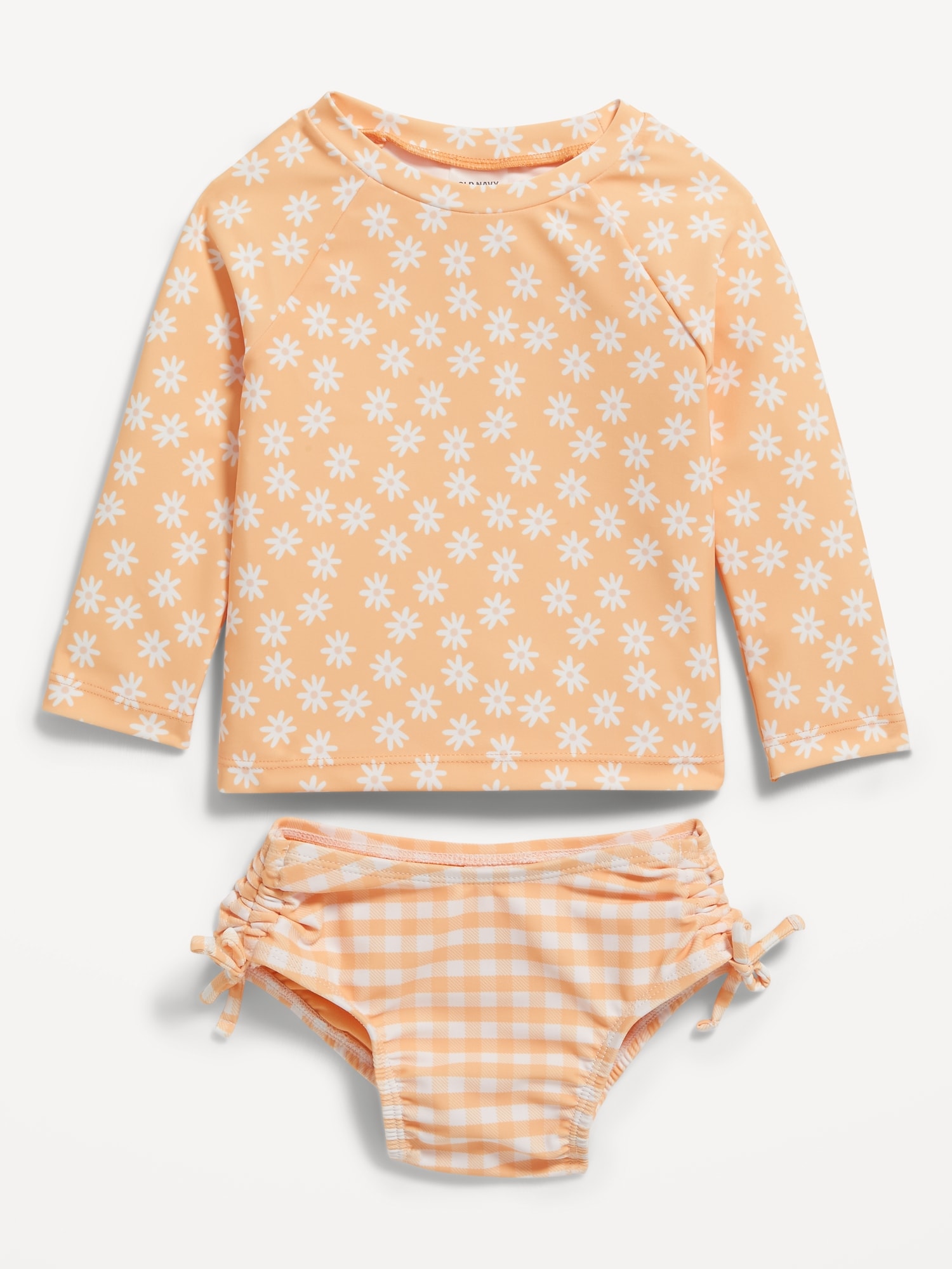 Old Navy Printed Rashguard Top & Cinched-Tie Bikini Swim Set for Baby multi. 1