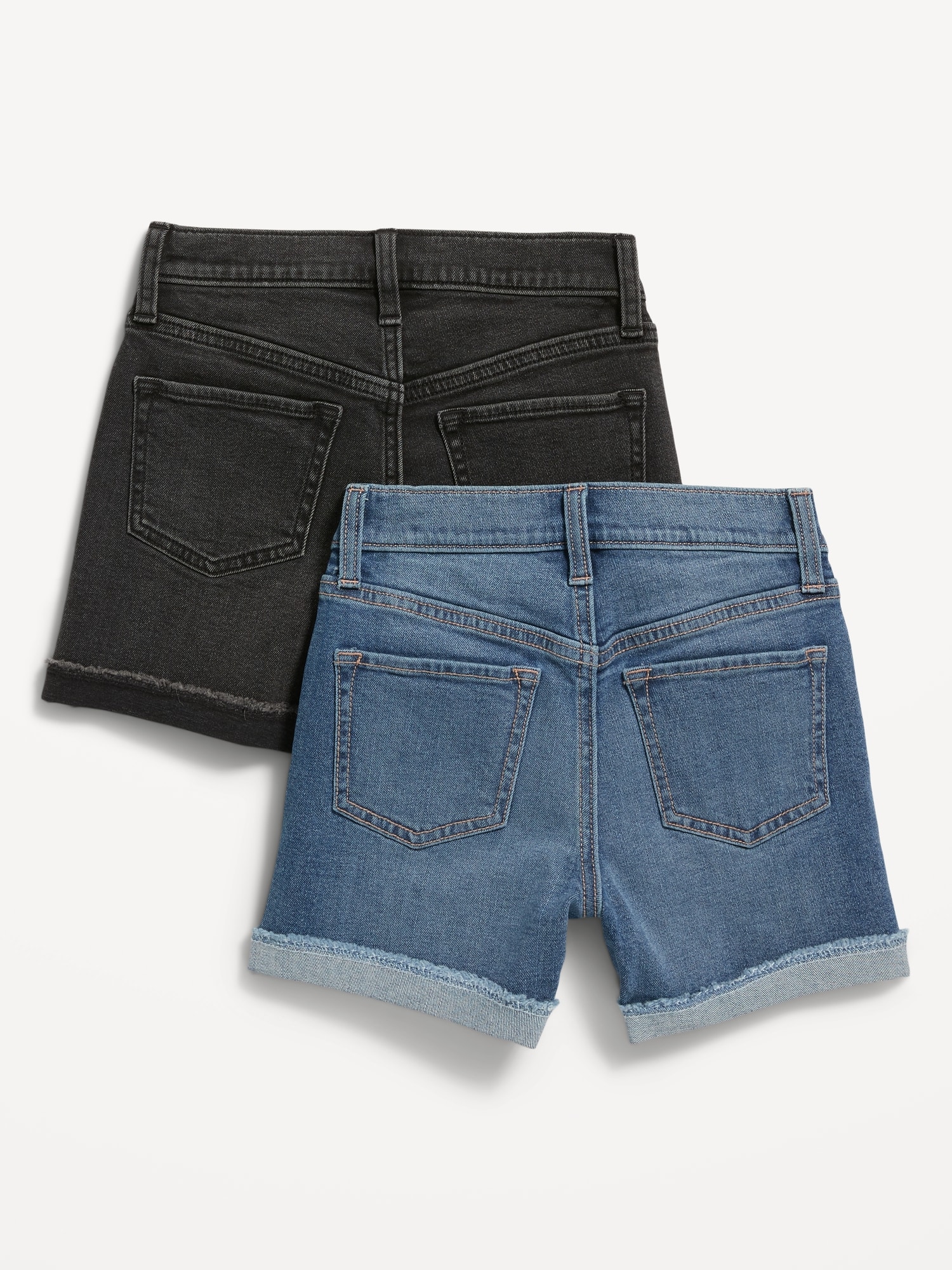 High-Waisted Ripped Rolled-Cuff Midi Jean Shorts 2-Pack for Girls | Old ...