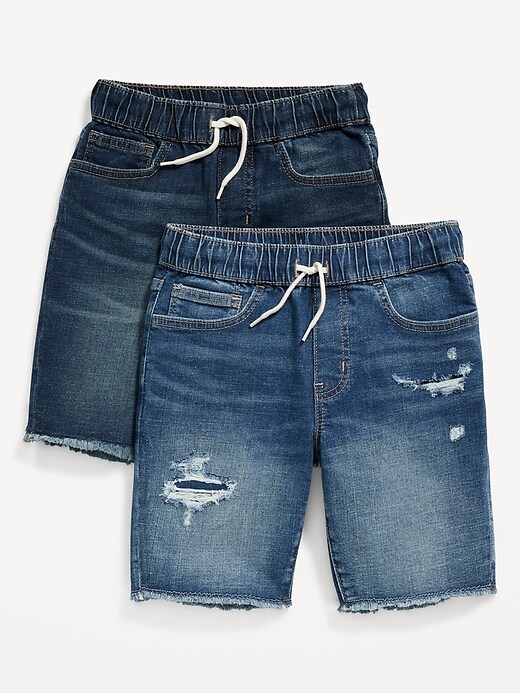 View large product image 1 of 2. 360° Stretch Pull-On Jean Shorts for Boys (At Knee)