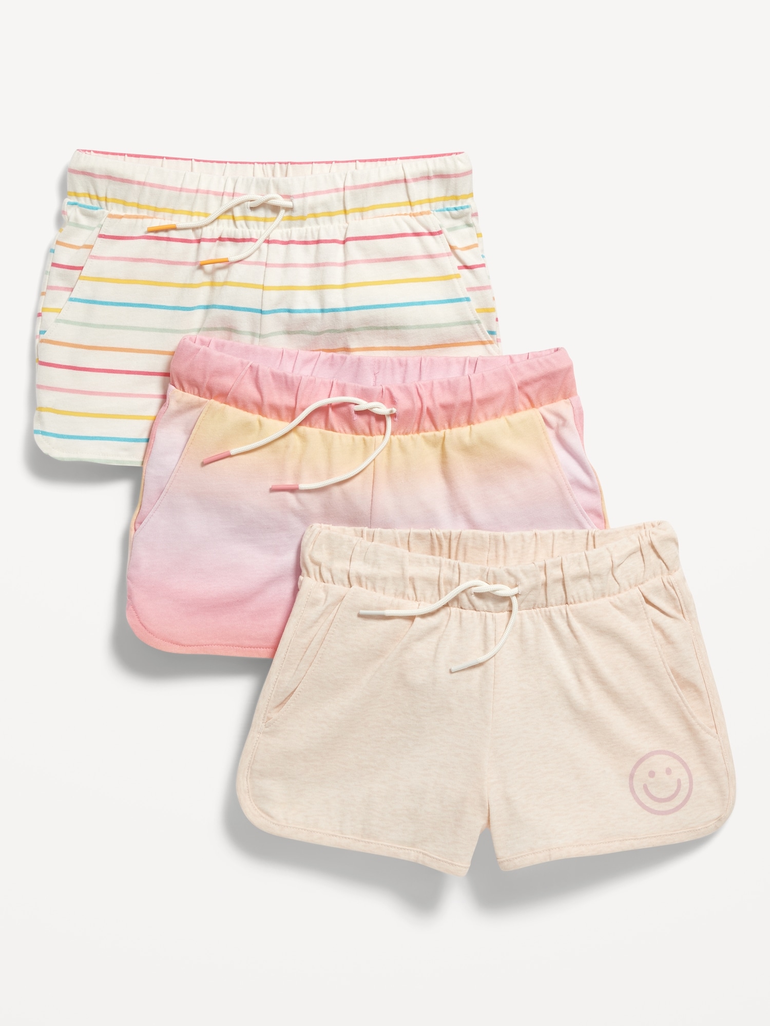 Old Navy Dolphin-Hem Cheer Shorts 3-Pack for Girls red. 1