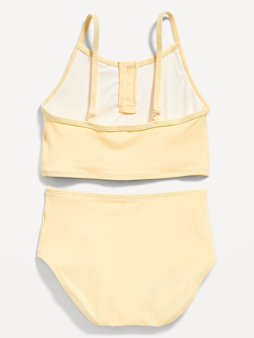 View large product image 2 of 2. Rib-Knit Henley Tankini Swim Set for Girls