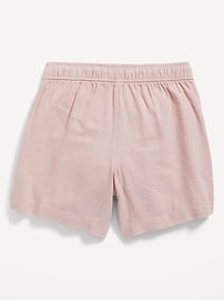 View large product image 4 of 4. Solid Linen-Blend Drawstring Midi Shorts for Girls