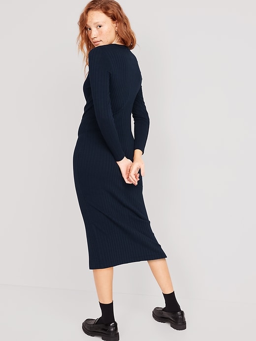 Fitted Rib-Knit Midi Button-Front Dress | Old Navy Fitted Rib-Knit Midi Button-Front Dress | Old Navy