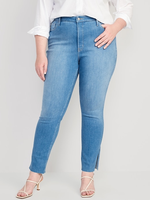 Image number 7 showing, Extra High-Waisted Rockstar 360° Stretch Super-Skinny Cut-Off Side-Split Jeans