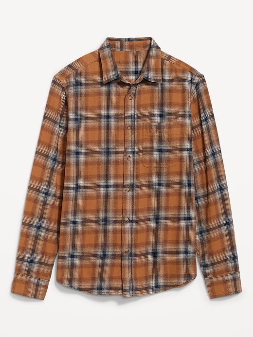 View large product image 2 of 2. Plaid Double-Brushed Flannel Shirt