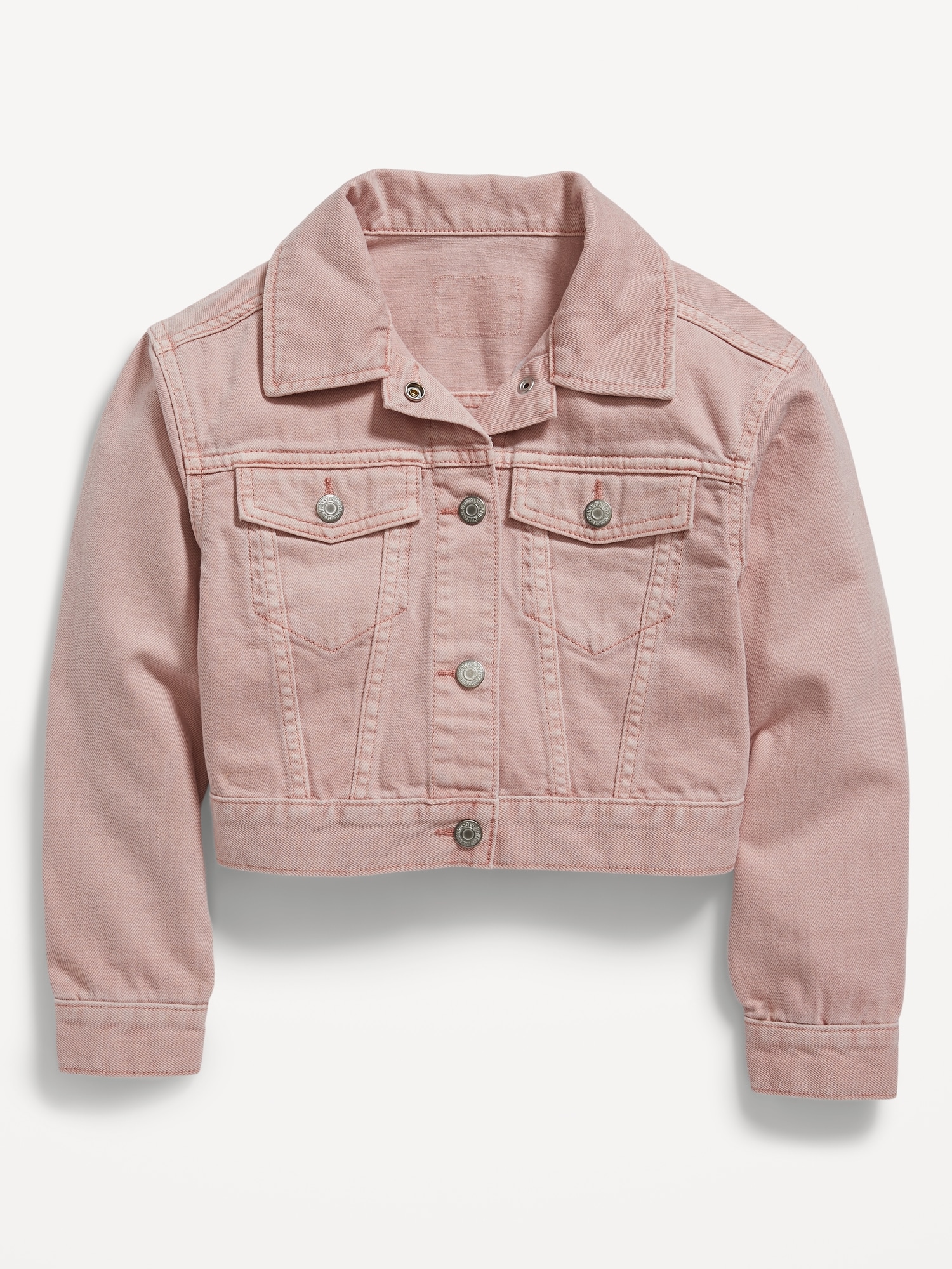 Old Navy Cropped Jean Trucker Jacket for Girls pink. 1
