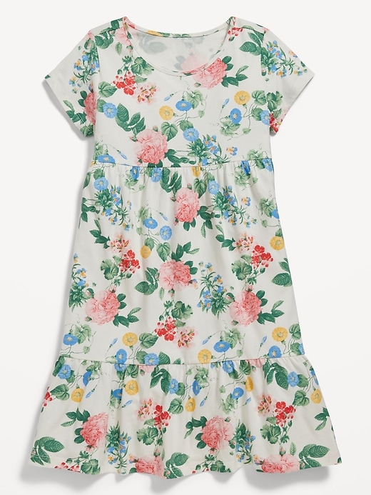 View large product image 1 of 4. Short-Sleeve Printed Swing Dress for Girls
