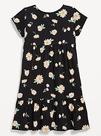 View large product image 3 of 3. Short-Sleeve Tiered Printed Swing Dress for Girls