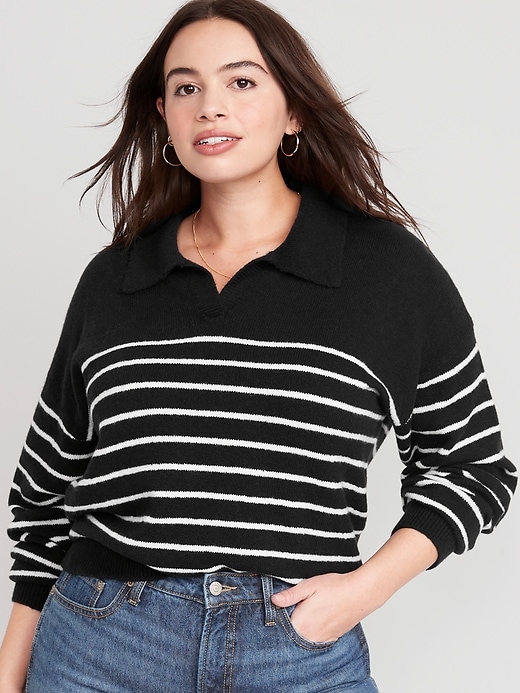 Image number 5 showing, Striped Cozy Collared Sweater