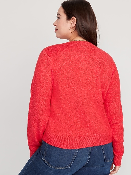 Image number 6 showing, Cropped Jacquard Cozy-Knit Cardigan Sweater