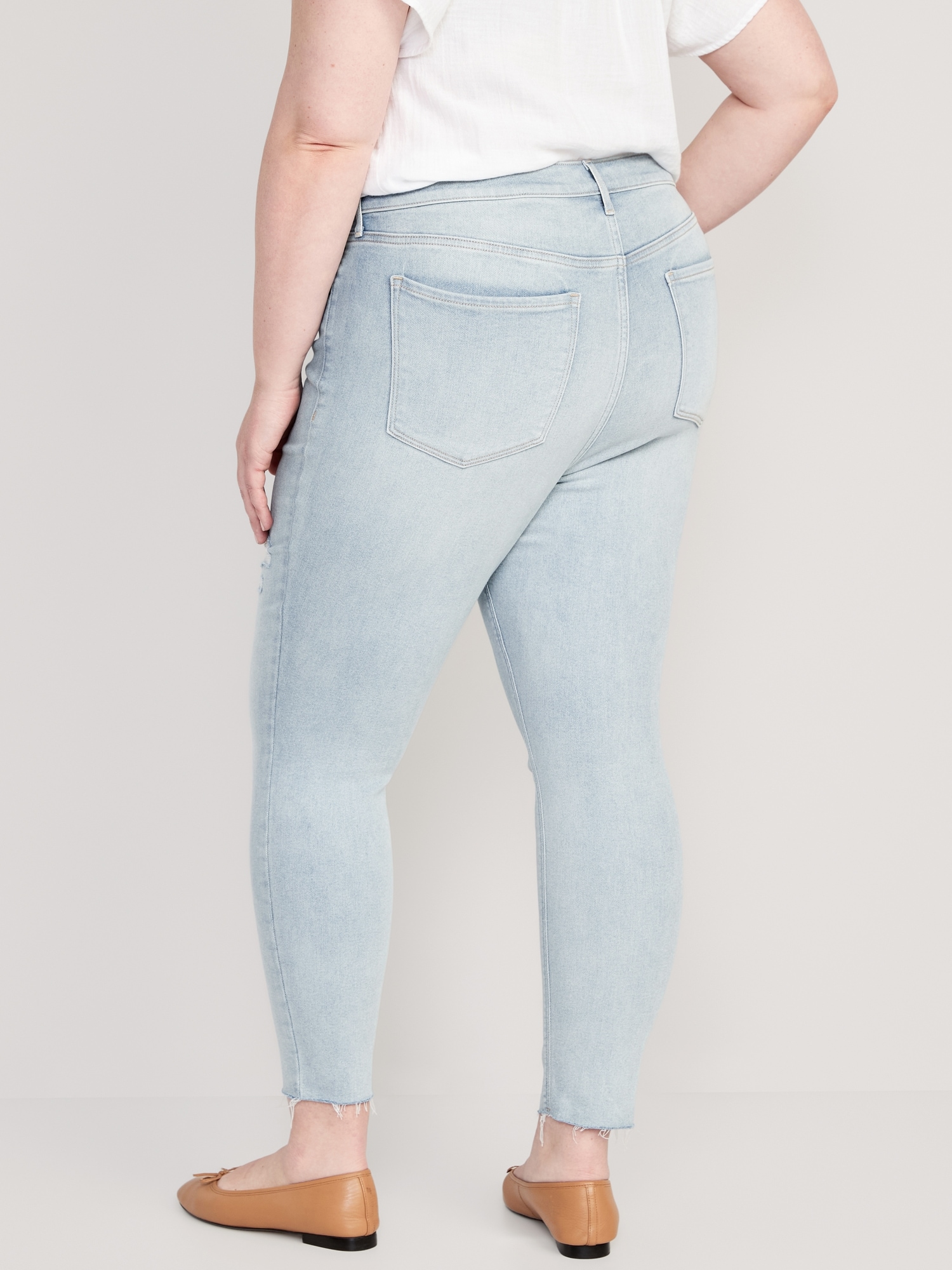 High-Waisted Rockstar Super-Skinny Distressed Ankle Jeans | Old Navy