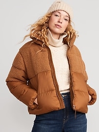 Old navy hotsell silver puffer jacket