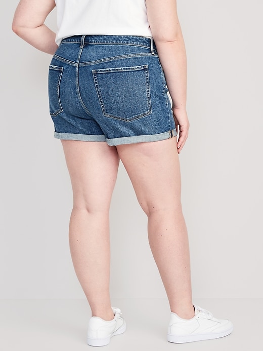 Image number 8 showing, High-Waisted OG Straight Ripped Jean Shorts -- 3-inch inseam