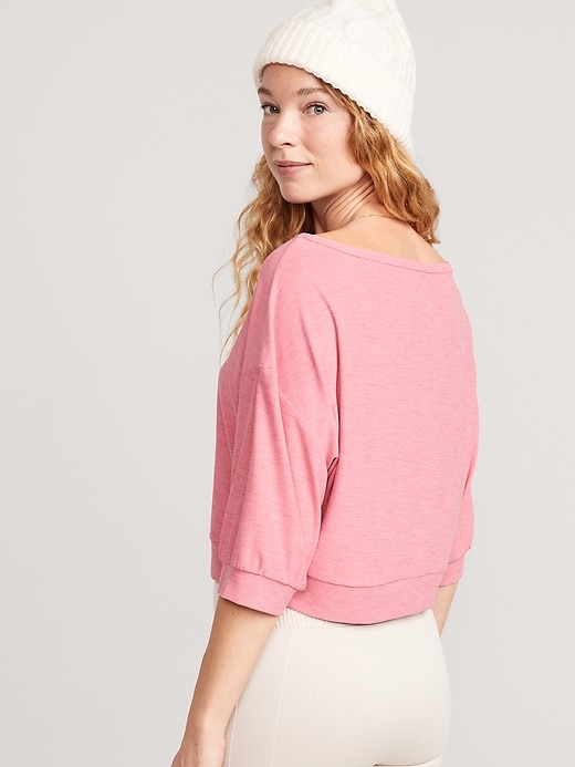 Image number 2 showing, Breathe ON Cropped Elbow-Sleeve Performance Top for Women