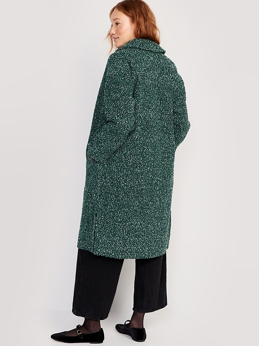 Image number 2 showing, Relaxed Textured Overcoat for Women