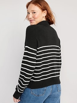 Old selling Navy L White & Blue Striped Sweater