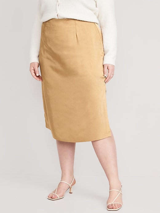 Image number 7 showing, High-Waisted Satin Maxi Skirt