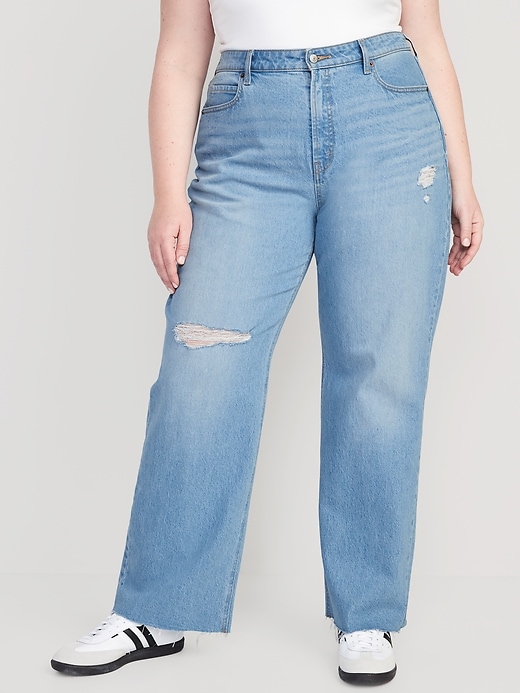 Curvy Extra High-Waisted Cut-Off Wide-Leg Jeans for Women | Old