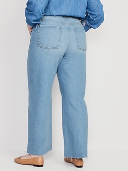 Extra High-Waisted Cut-Off Wide-Leg Jeans | Old Navy