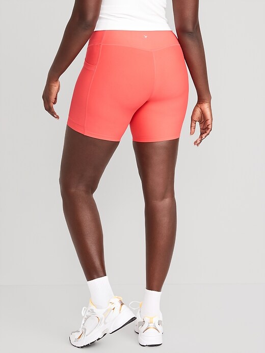 Image number 6 showing, High-Waisted PowerSoft Biker Shorts -- 6-inch inseam