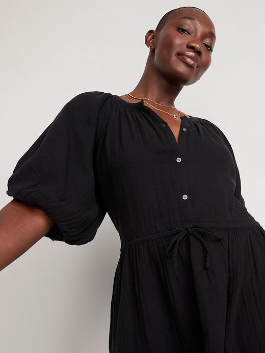 old navy puff sleeve mini dress Waist-Defined Puff-Sleeve Mini Dress