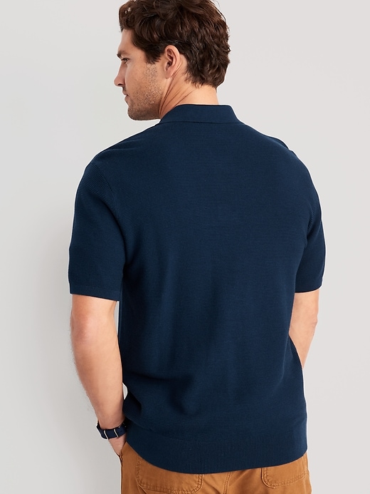 Image number 2 showing, Short-Sleeve Polo Pullover Sweater