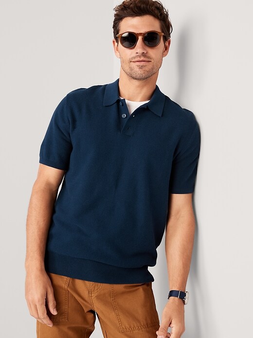 Image number 3 showing, Short-Sleeve Polo Pullover Sweater
