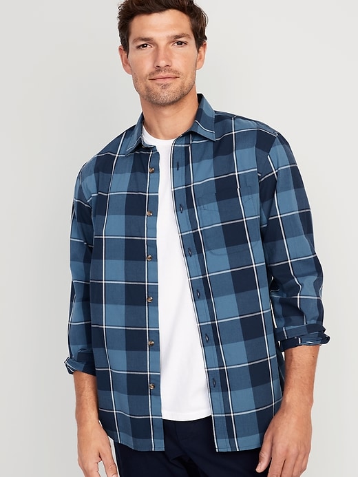 Old Navy Regular-Fit Built-In Flex Patterned Everyday Shirt for Men. 6