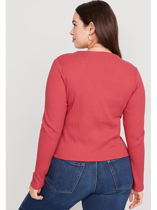 Image number 6 showing, Rib-Knit Matching Single-Button Cardigan Sweater