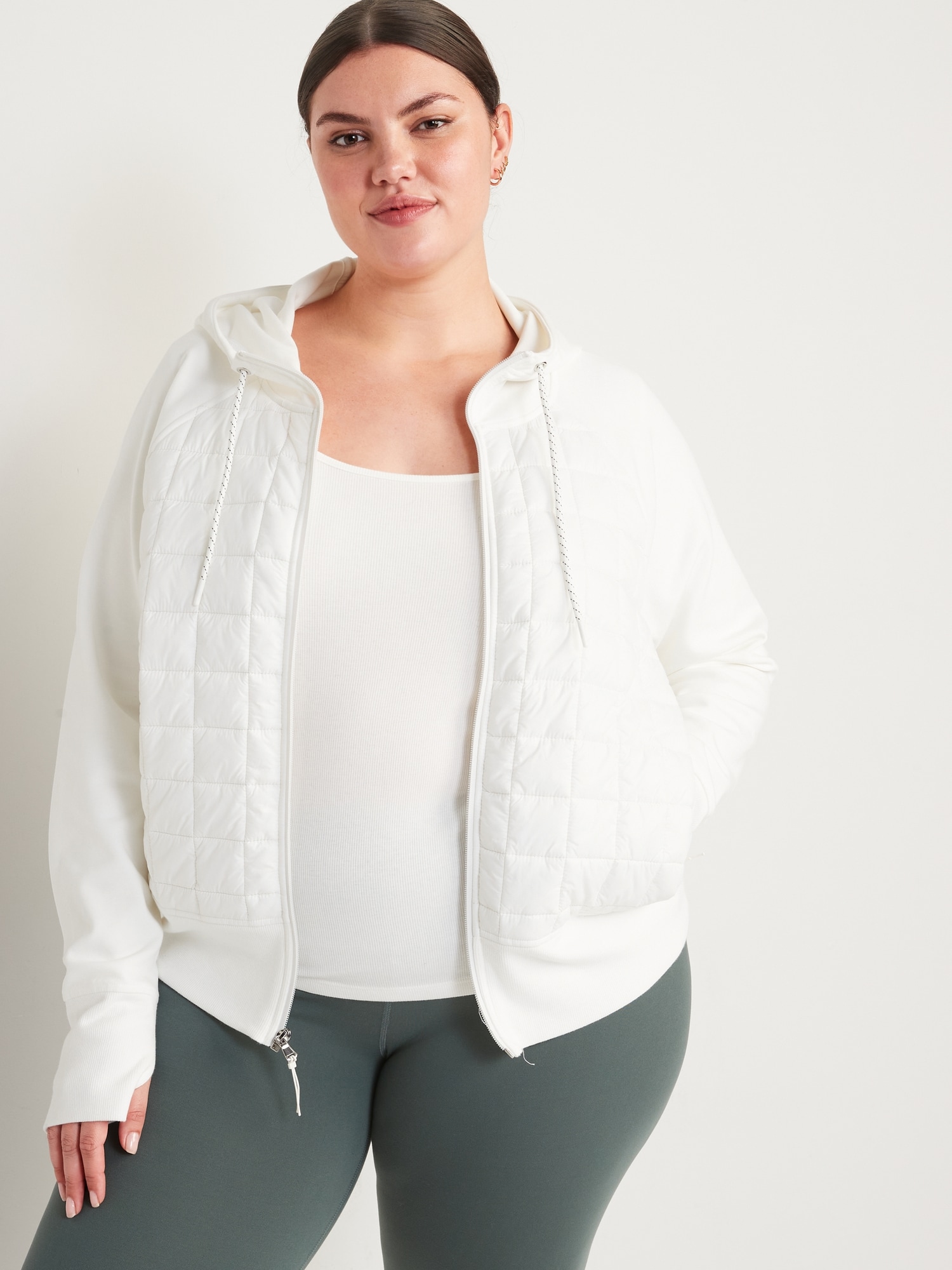 AllSeasons Dynamic Fleece Cropped Hooded Jacket for Women Old Navy