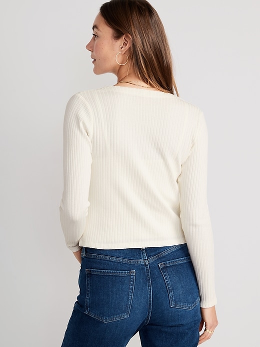 Image number 2 showing, Rib-Knit Matching Single-Button Cardigan Sweater
