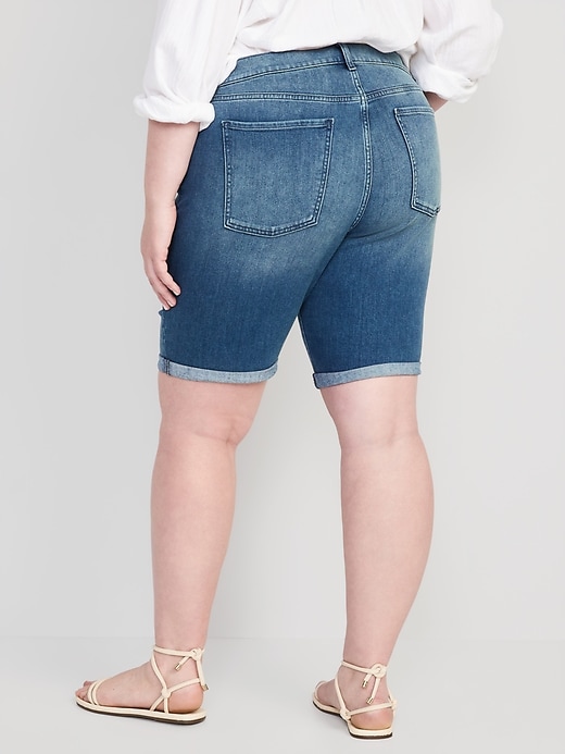Image number 8 showing, Mid-Rise Wow Jean Shorts -- 9-inch inseam