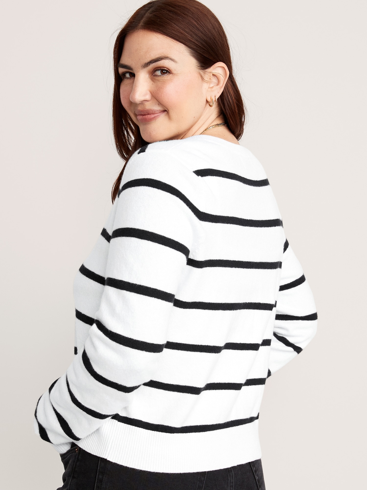 Womens Top Dry Fit Women's Striped Long Sleeve Shirt Cardigan