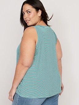 Sexy Tank Sleeveless V Neck Runway Party Striped Tops - Power Day Sale