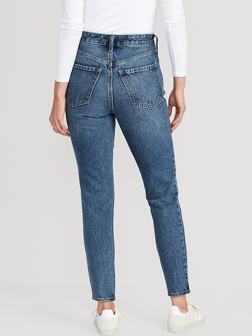 Higher High-Waisted Button-Fly OG Straight Patchwork Non-Stretch Jeans ...